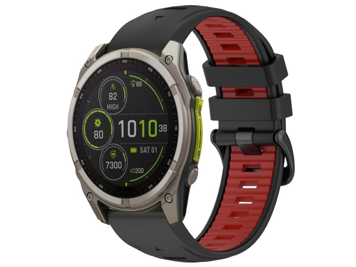 Bracelete para Garmin XIAOMOYU Silicone Fivela de Aço Liberação Rápida Duas Cores Preto e Vermelho (26mm)