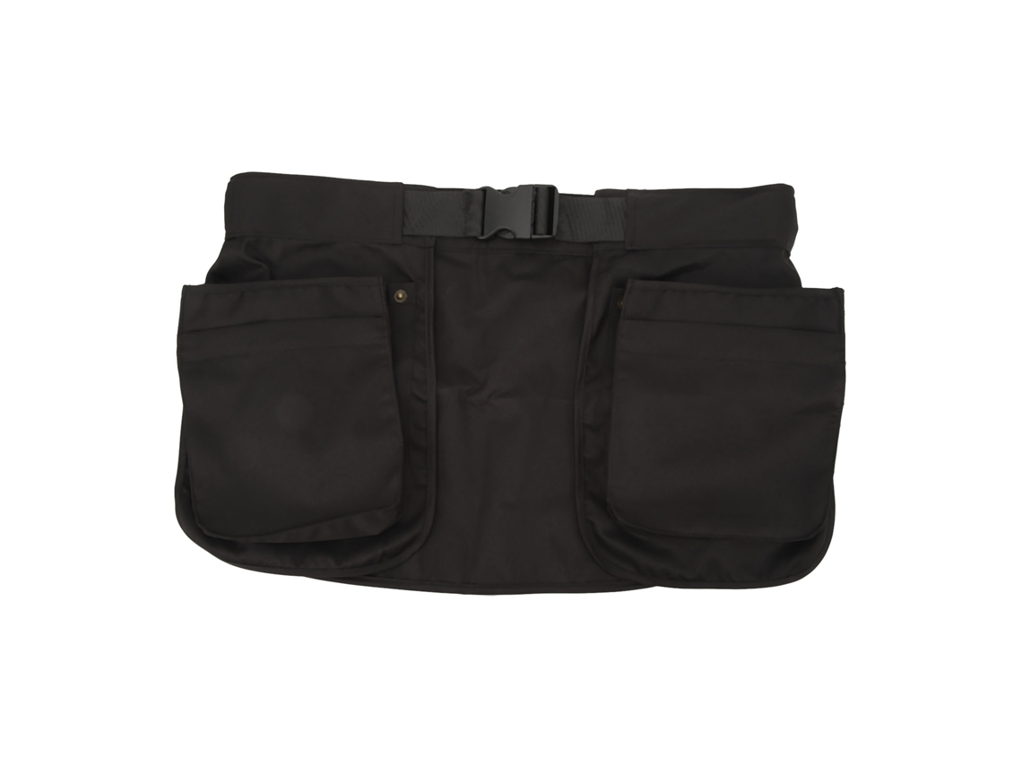 Avental com Fivela Plástica e Bolsos Preto