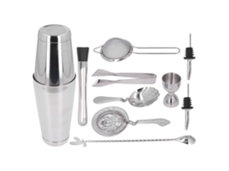 Conjunto De Coqueteleira De 11 Peças Em Aço Inoxidável, Utensílio Para Misturar Coquetéis, Ideal Para Uso Doméstico, Cor Prata.