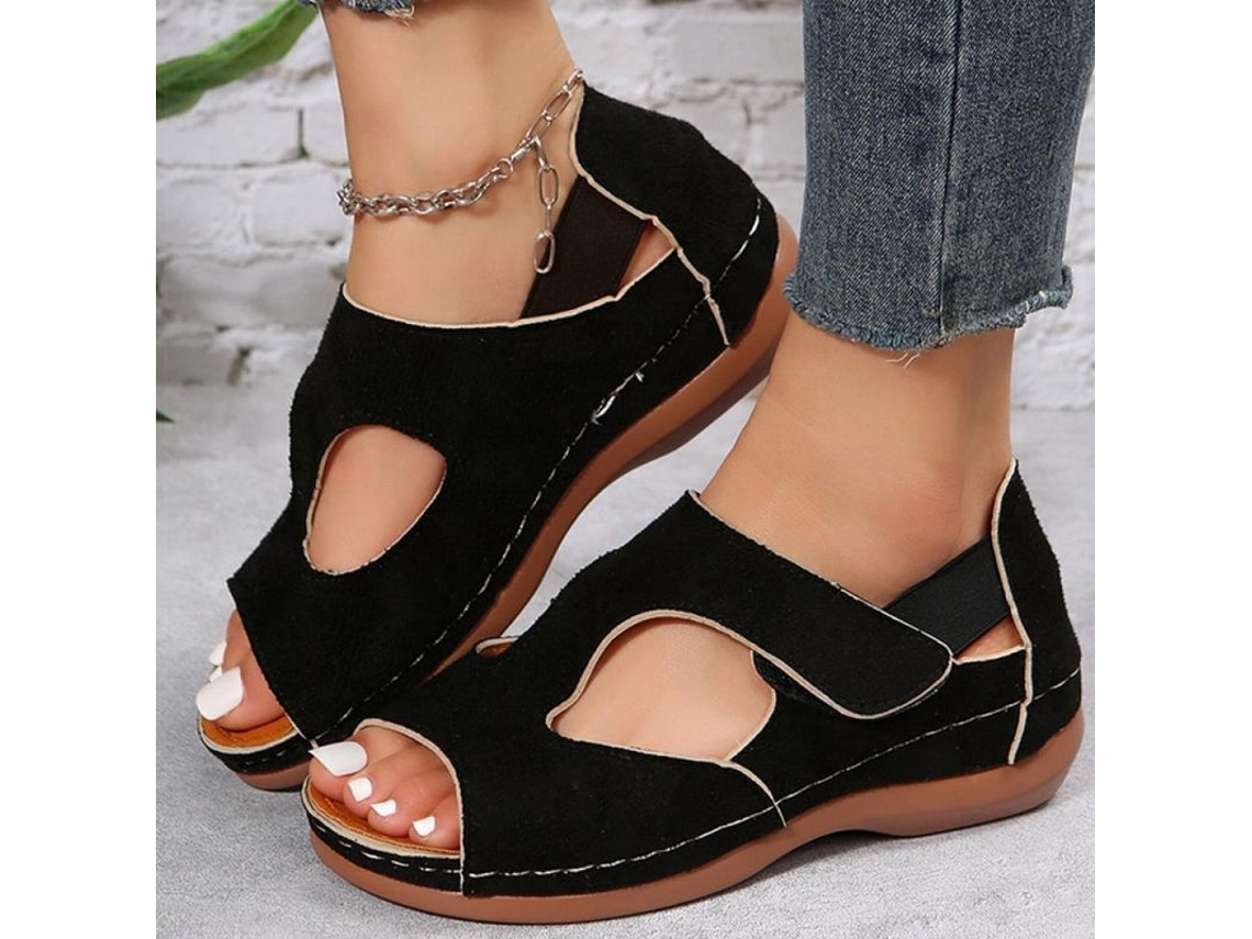 2026-sandálias Mulher Verão 2023 Sandálias Com Salto Elegantes Sapatos Confortáveis Para Mulher Jls 37 Negro