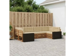Vidaxl Conjunto De Sofás Para Exterior 6 Unid. Natural E Bege