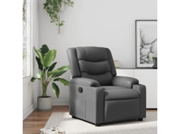 Vidaxl Poltrona Reclinável Couro Artificial Cinzento