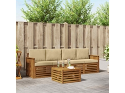 Vidaxl Conjunto De Sofás Para Exterior 5 Unid. Natureza E Bege
