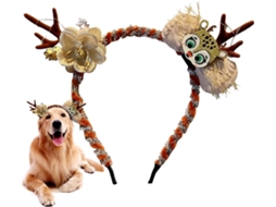 Tiara De Natal Cães, Tiara Adorável Com Luzes Cães
