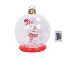 Ats bola Navideña Hinchable Clara com Base de Pvc Rompível Decoração Interior Exterior Jardim com Controle Remoto Boneco de Neve