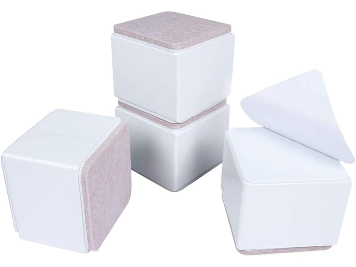 Conjunto De 4 Blocos Apoio Para Os Pés Sofás E Móveis, Feitos Aço