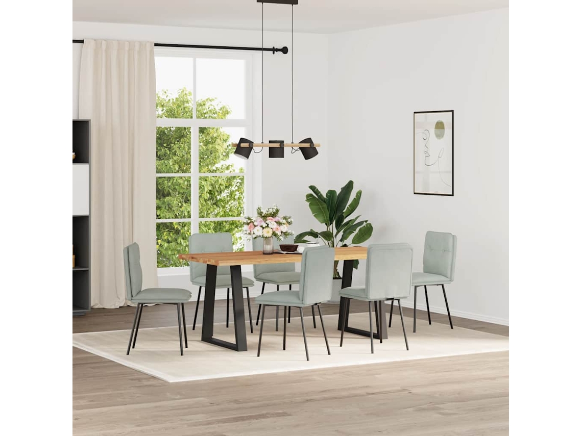 Vidaxl Cadeiras De Jantar 6 Pcs Veludo Cinzento-claro