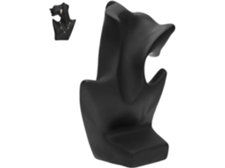 Suporte De Plástico Preto Para Exibição De Meio Rosto, Ideal Para Manequim De Joias, Porta-colares E Outros Acessórios.