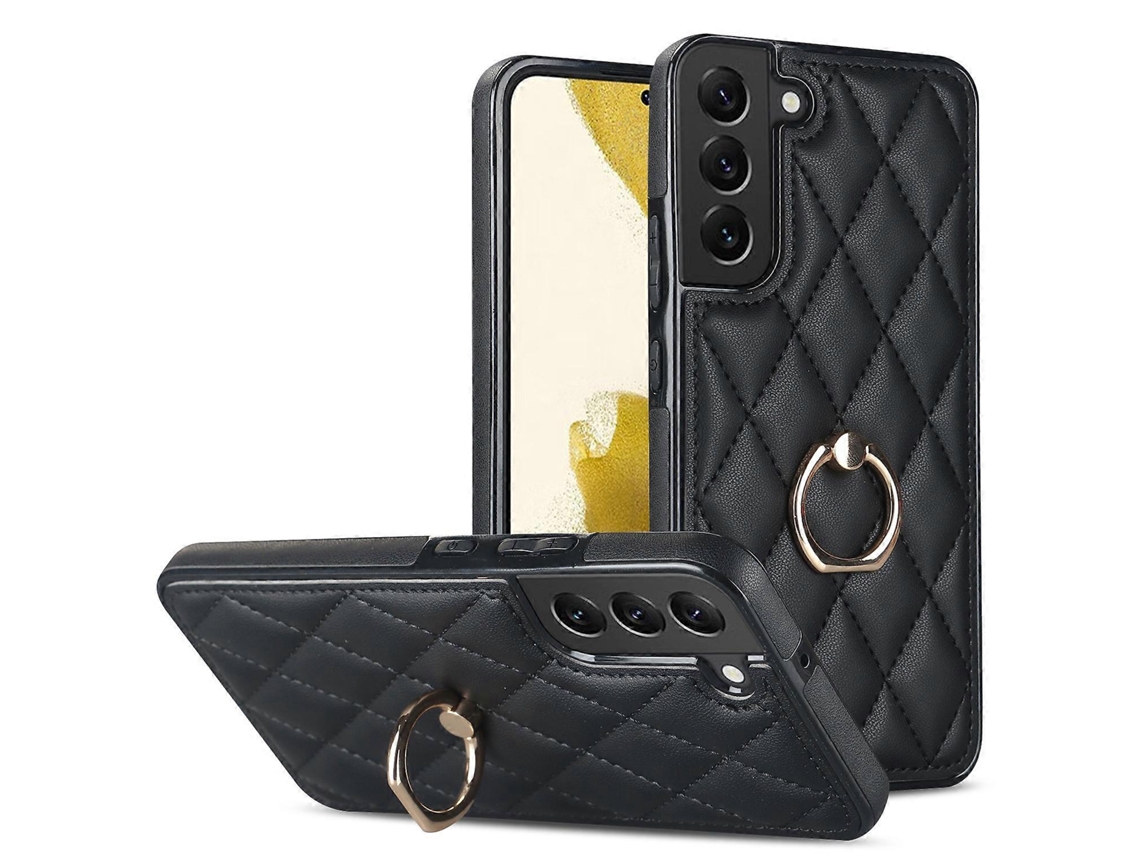 Capa De Couro Pu Com Suporte De Anel Para Samsung Galaxy S22 5g
