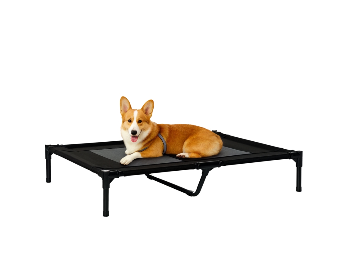 Cama com Pés de Garra, Cama para Cães, Berço Elevado, Pets, Grande Conforto, Tecido Oxford, Têxtil, Microperfurado, Metal, 92l X 76w X 18h Preto Ge