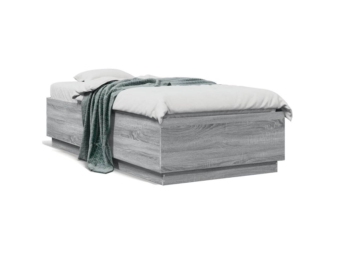 Estrutura de Cama MAISON EXCLUSIVE Derivados de Madeira Cinzento Sonoma (90x190 cm)