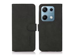 Capa Tipo Carteira De Couro Sintético Khazneh Para Xiaomi Redmi Note 14s 4g, Preta