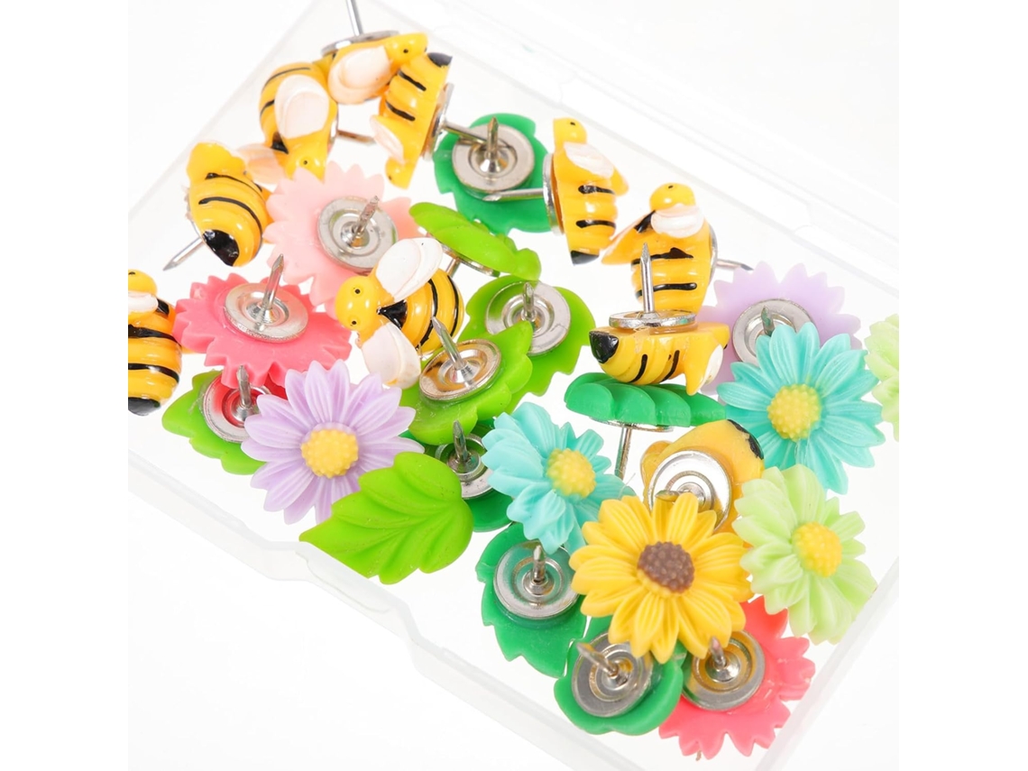 Kichvoe 30 Pregos Decorativos em Resina e Metal para Mesa, Sala de Estar e Sala de Aula, Pacote Versátil com 30 Peças para Decoração
