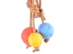 Conjunto 3 Bolas Pet Corda Borracha Duráveis