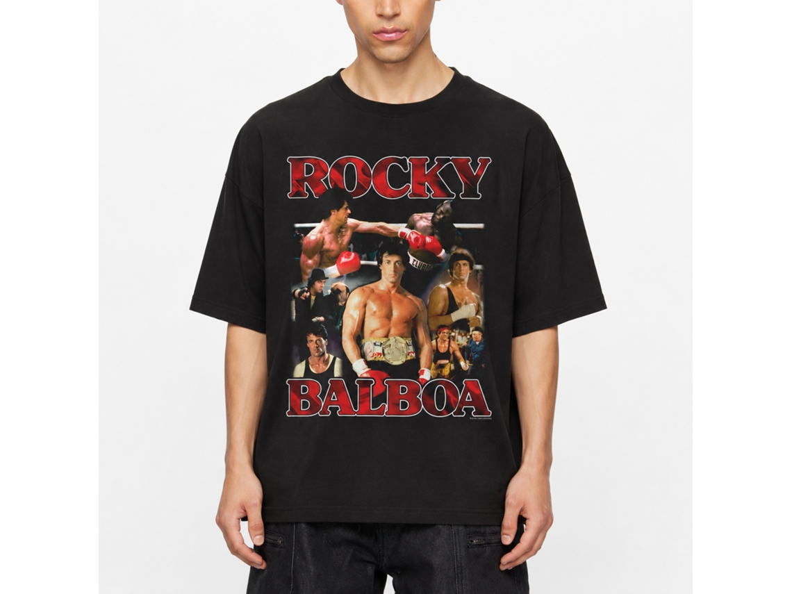 Rockinstone Rocky Movie Collage Black Adult T-shirt Size:xxl