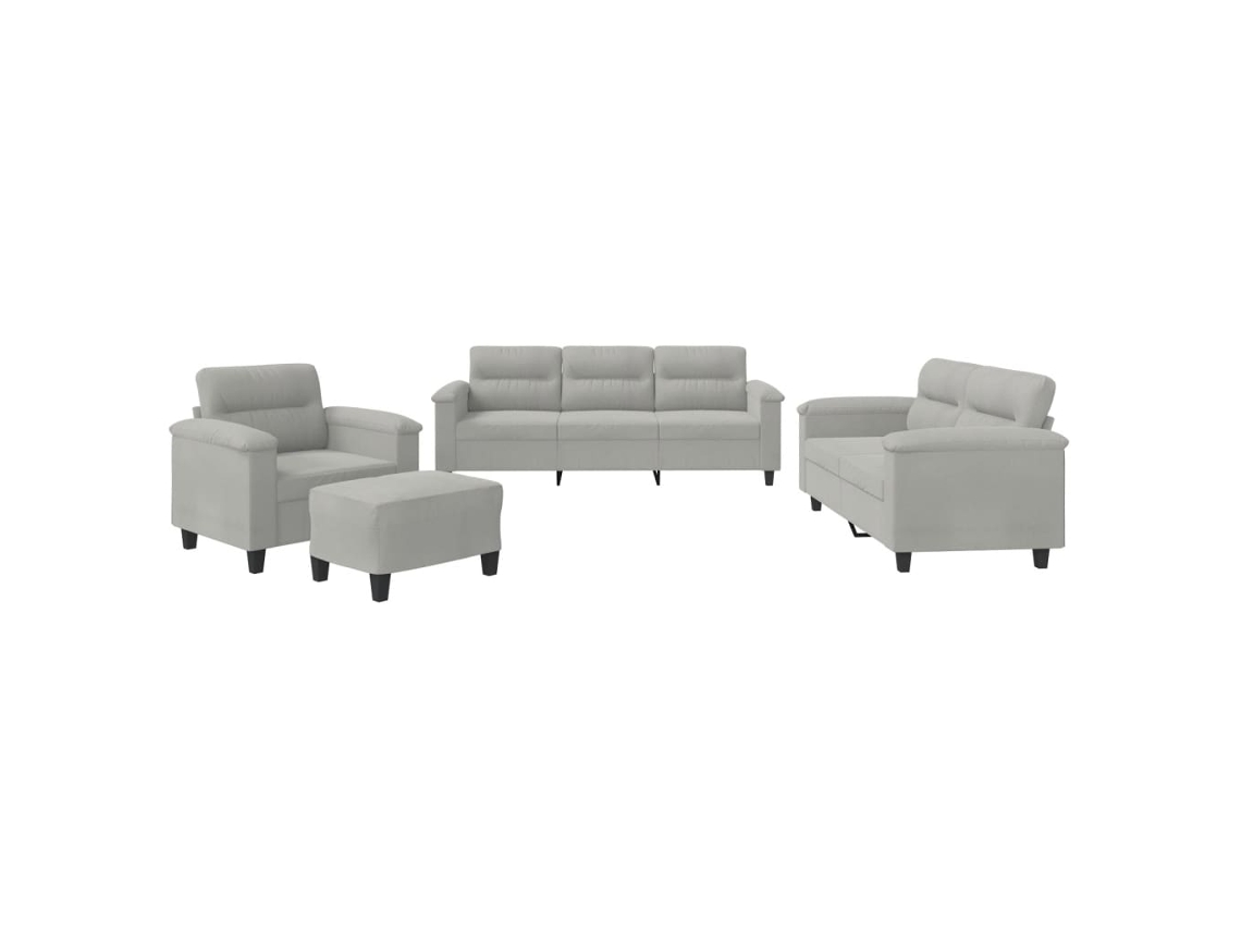 Sofa Set, Sofa Sets Vidaxl Cinzeto Microfibra (n/a)