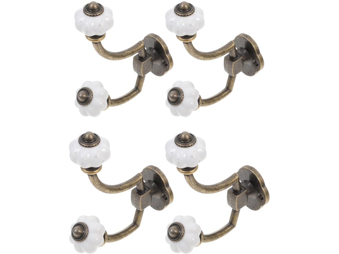 Conjunto De 4 Ganchos Duplos Em Liga Zinco Para Roupas Vintage,