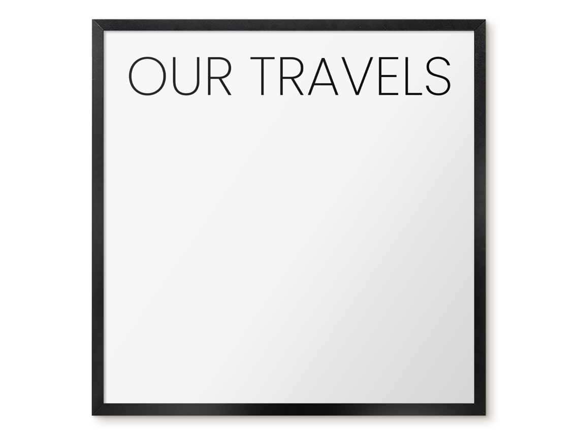 Quadro magnético de parede Nossas Viagens para o quarto Espelharte (50x50 cm)
