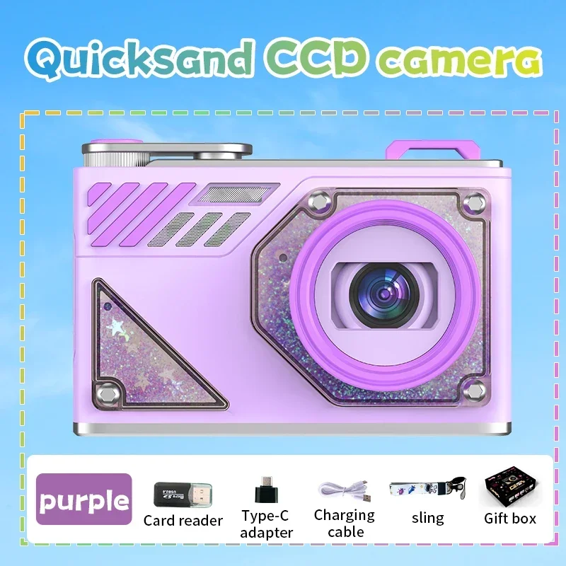 (roxo, 32 Gb) Câmera Digital, Tela De 2,8 Polegadas, Zoom Óptico De 5x, Câmera Portátil Ccd Ideal Para Iniciantes, Viagens E Vlogs