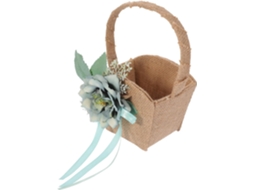 Cesta Rústica De Juta Para Pétalas De Flores, Com Alça.
