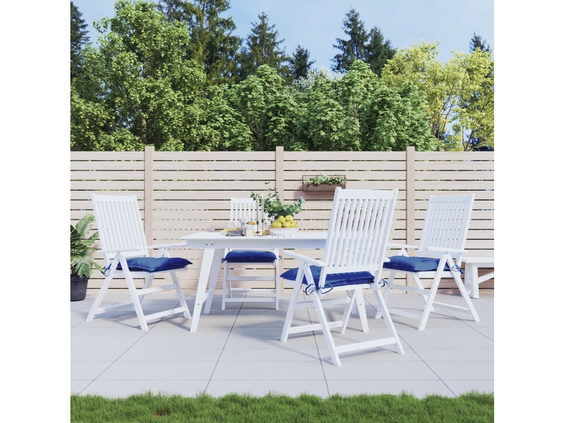 Vidaxl Almofadões De Cadeira 4 Pcs 40x40x7 Cm Tecido Oxford Azul