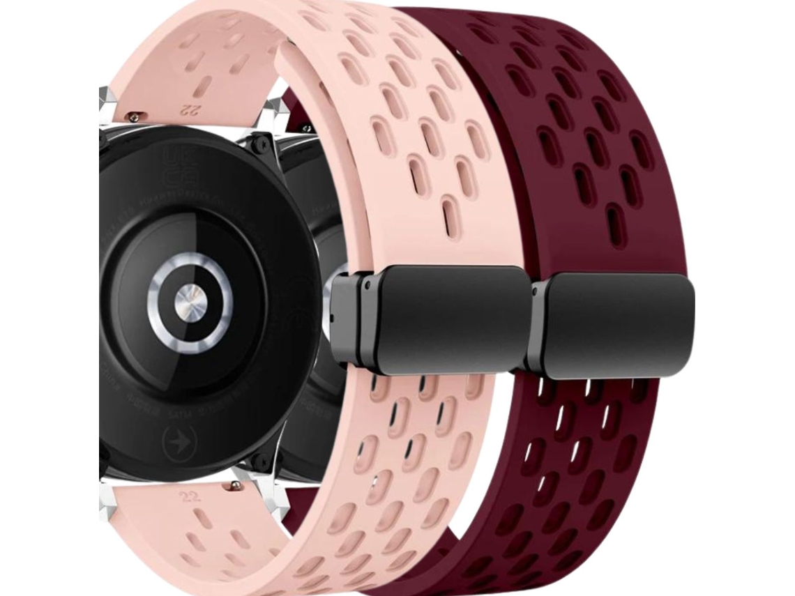 Pack 2X Bracelete Snapflow para Garmin Forerunner 165 Rosa e Vinho ANTIIMPACTO!