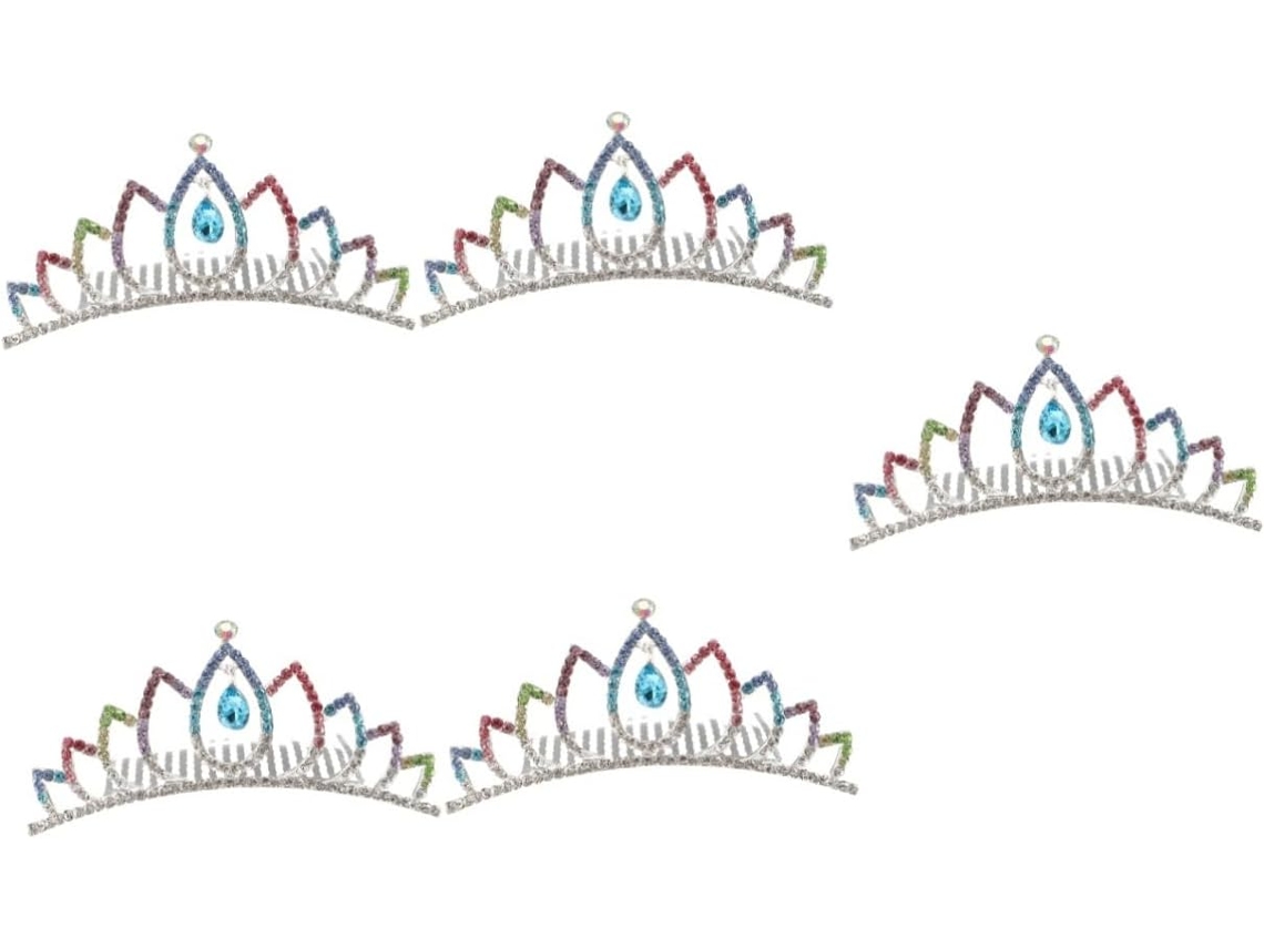 Conjunto De Coroa De Casamento Elegante De 5 Peças Com Strass Para Noiva, Tiara Para Celebrações E