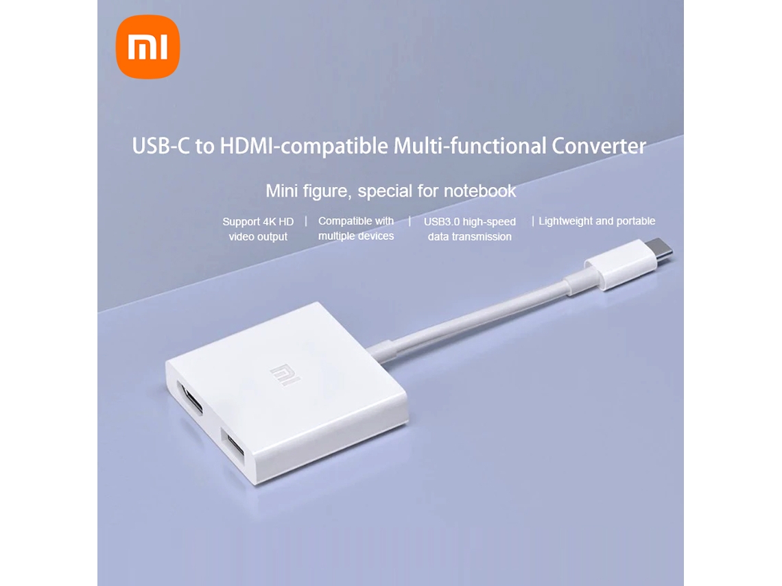 Conversor Multifuncional Xiaomi Usb c Hub Estação de Docking 4k 1080p 5gbps Xmzjqch2tm