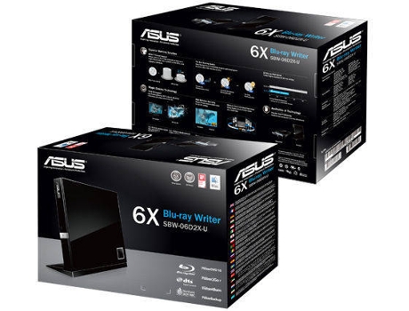 Drive Ótica Externa Blu-Ray ASUS SBW-06D2X-U — Externa | USB 2.0 | 6x
