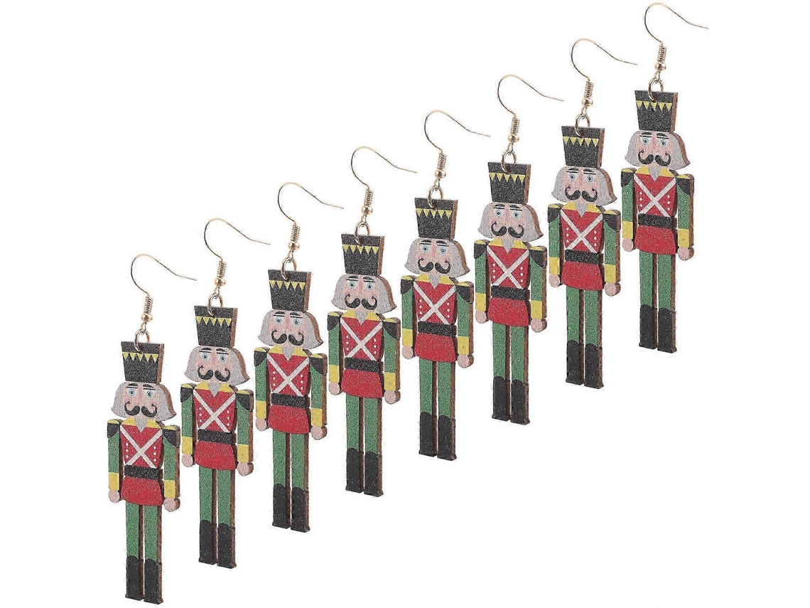 Brincos Nutcracker Verde, Joias De Natal, 4 Pares