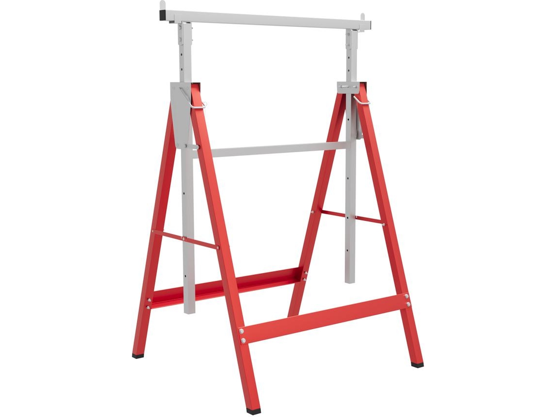 Cavalete Telescópico Aço Q195 cor Rojo 68x58x80-130 cm HOMCOM