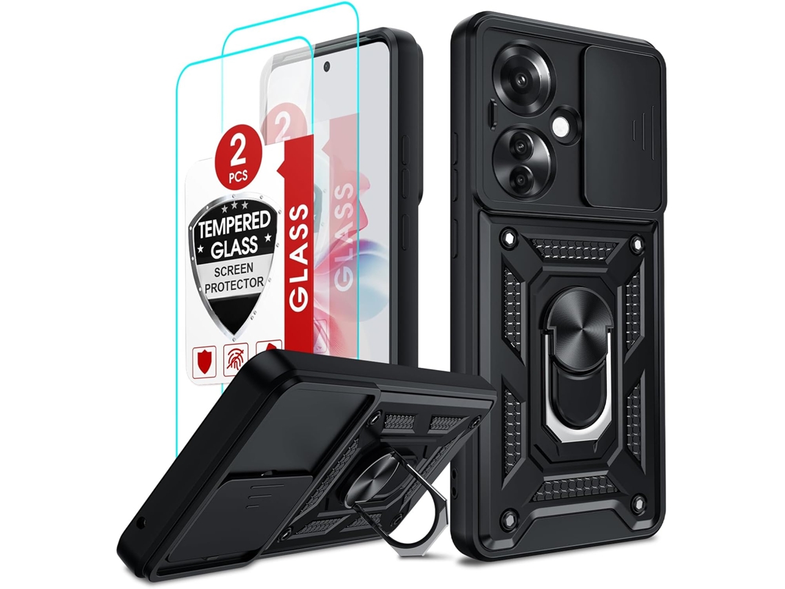 Capa Proteção Deslizante Câmera Anel Vidros Para Oppo Oppo Reno 11 F Hongwe. Anti-choque Anti-riscos Prateado