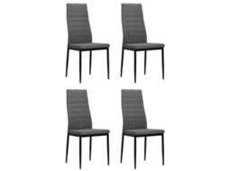 Vidaxl Cadeiras De Jantar 4 Pcs Tecido Cinzento-claro