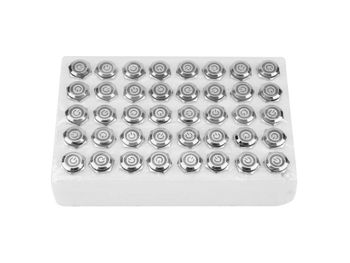 Interruptor Botão Empurro Metálico Auto-bloqueante 16mm 24v Led Verde 5-pin 40pcs Sunflare