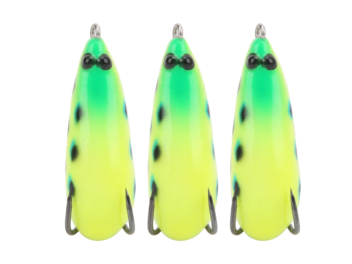 Conjunto de 3 Iscas de Silicone com Marca para Pesca