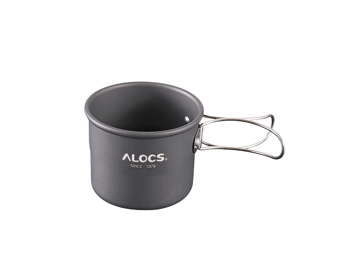 Caneca Portátil de Alumínio para Camping com Alça Plegável