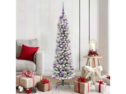 Vidaxl Árvore De Natal Artificial Branco 150 Cm Pvc, Metal E Plástico
