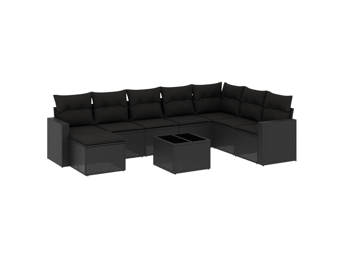 Garden Sofa Set, Garden Sofa Sets Vidaxl Preto Rattan / Vime (n/a)