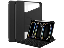 Capa de couro inteligente giratória transparente Webake para tablet com teclado