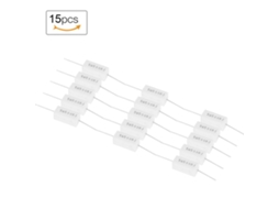 15 resistores de potência bobinado de fio cerâmico 5W 500Ω 5% branco S/MARCA