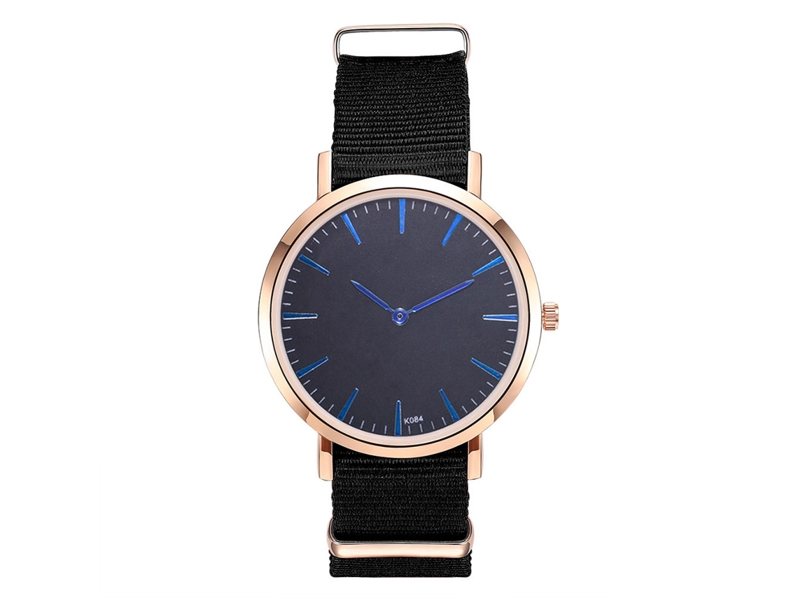 Reloj De Pulsera Analógico De Cuarzo Con Correa De Nylon Moda (negro)
