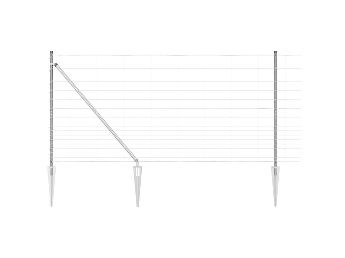 Conjunto 1 Poste De Cerca Externo Vidaxl Prateado Aço (50 X 1,2 M)