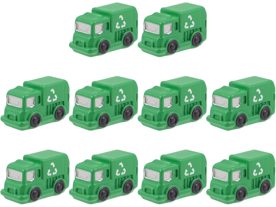 Conjunto De 10 Miniaturas De Caminhões De Lixo Decoração De Micro Paisagem, Acessórios Diy Para Casa, Escritório E Gokoco