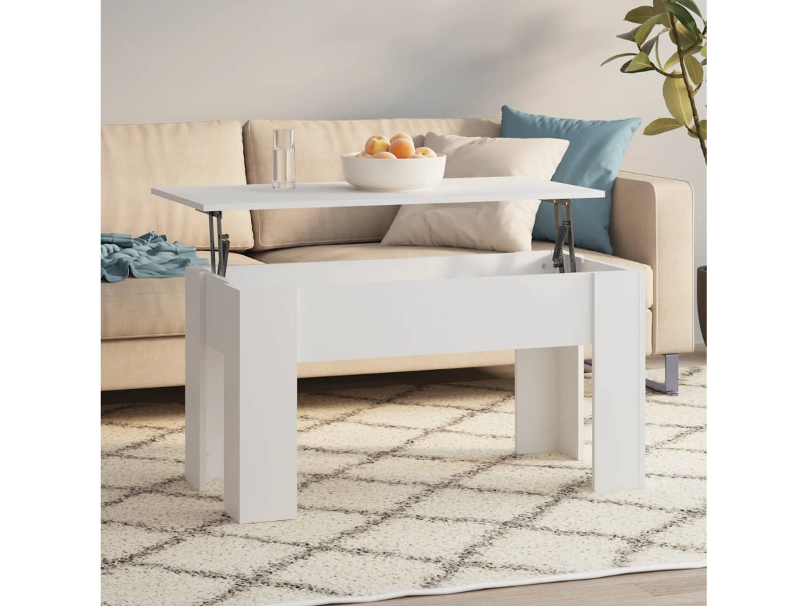 Mesa de Centro 101X49X52 Cm Madeira Processada Branco N/A