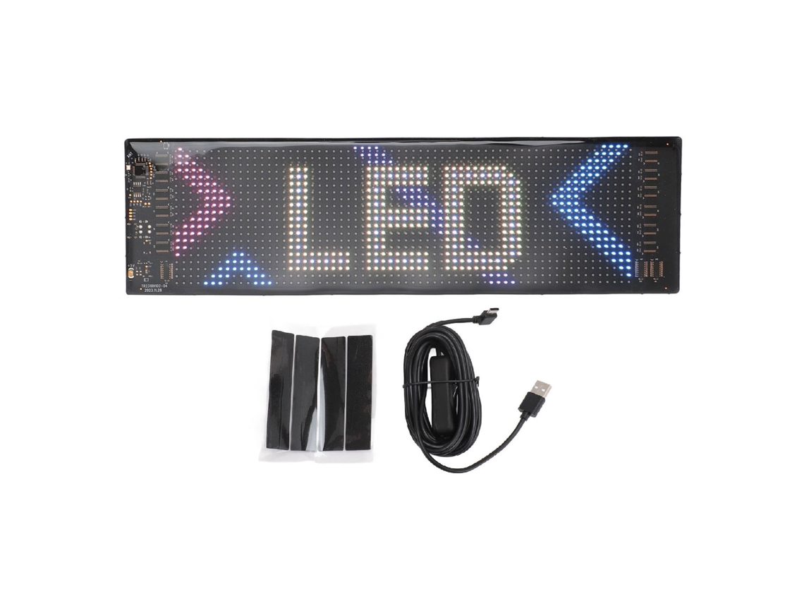 Painel LED programável flexível para carro, 13,7x4,0 polegadas, resistente à água, com tela RGB | S/MARCA