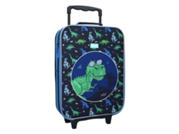 Mala De Viagem Infantil Vadobag Com Rodinhas, Estampa De Dinossauro Azul.