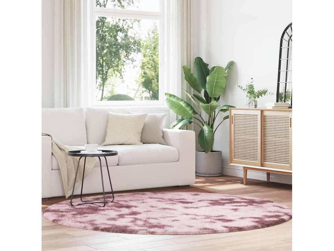 Vidaxl Tapete Shaggy De Pelo Alto Navarra 200x200 Cm Rosa Empoeirado
