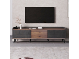 Armário Tv Preto/madeira 160x58x40cm, 2 Gavetas, 2 Portas Correr.-zz