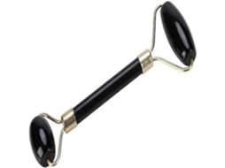 Massageador Facial Portátil de Jade com Rolos, 1 Unidade GOKOCO (preto)