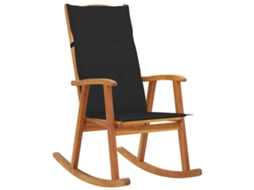Cadeira De Baloiço Com Almofadões Madeira De Acácia Maciça Dkd Home Decor